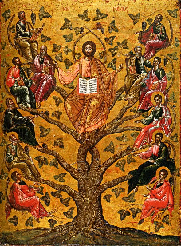 Christ the True Vine icon Athens 16th century